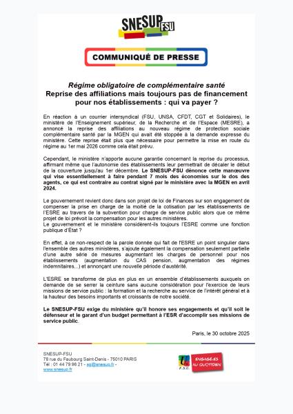 Régime obligatoire de complémentaire santé - Reprise des affiliations mais toujours pas de financement  pour nos établissements : qui va payer ?