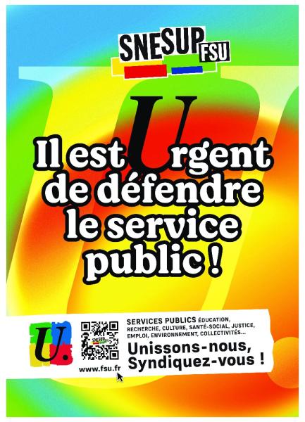 Affiche - Il est urgent de défendre le service public !