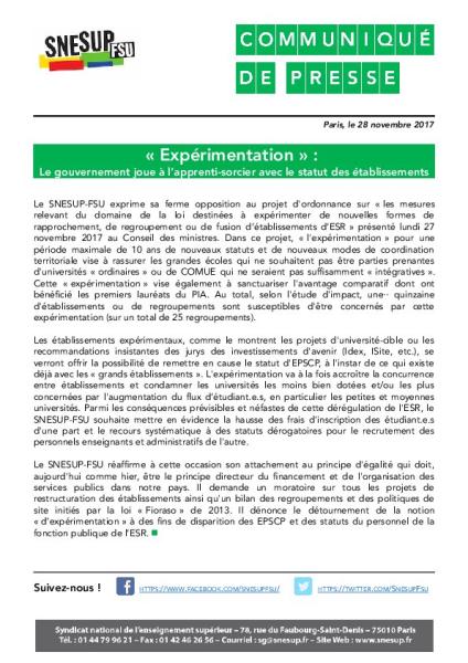 « Expérimentation » : Le gouvernement joue à l’apprenti-sorcier avec le statut des établissements